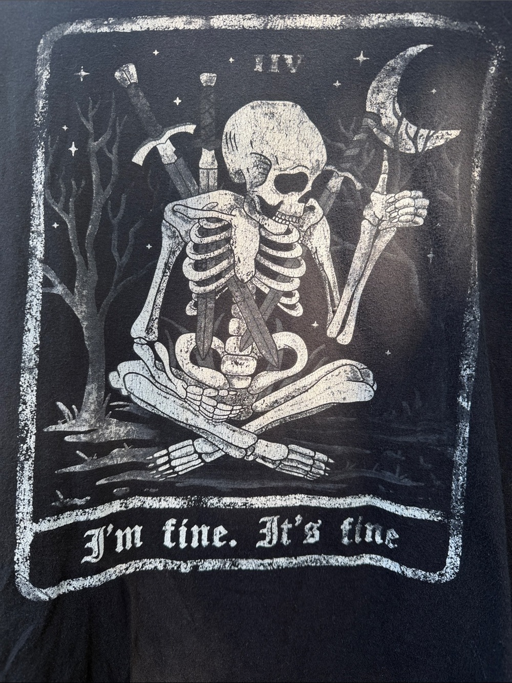 Men's Black Short-Sleeve Graphic Skeleton Tee - Picture 2 of 4